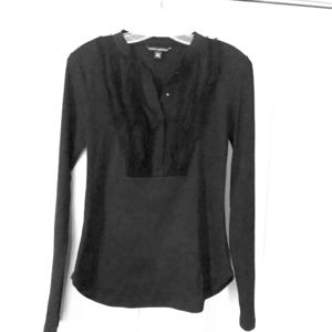 Banana Republic Tuxedo long sleeve black tee: M
